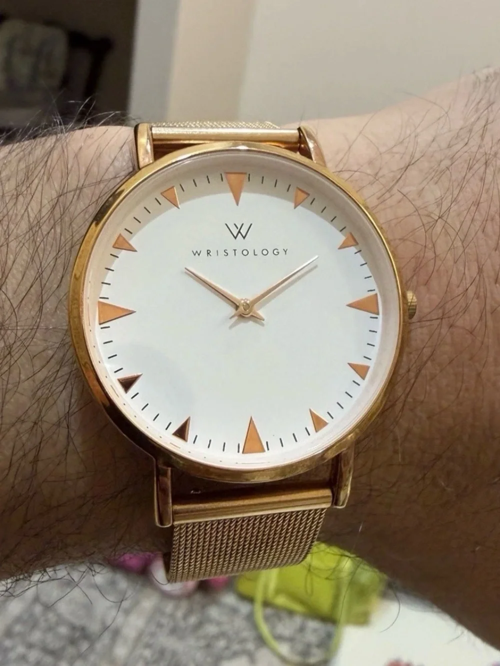 Wristology Stella Unisex Rose Gold Mesh Watch 38mm White Dial Boyfriend Style QC